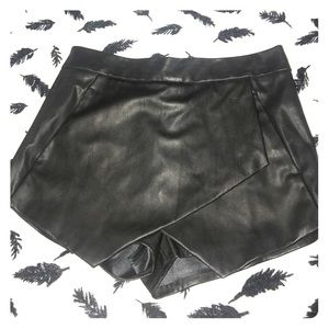 Express leather shorts
