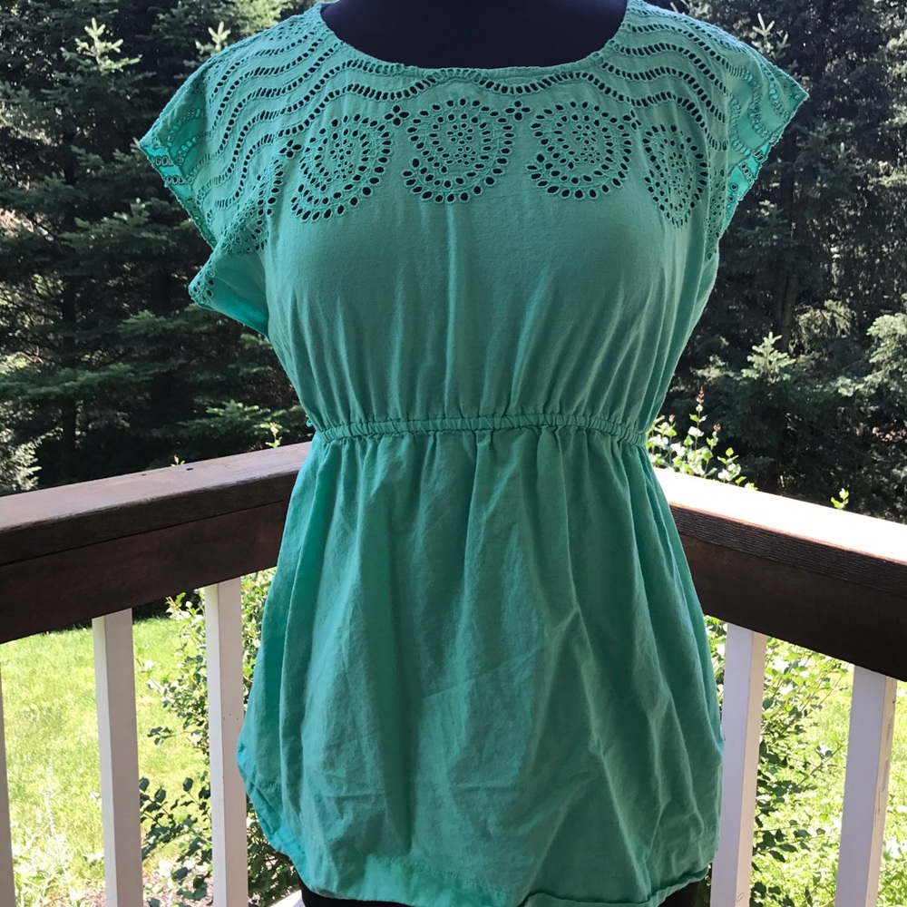Motherhood Maternity Laser-Cut Top