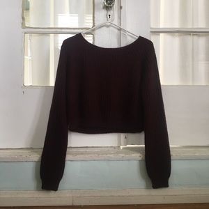 Brandy Melville Maroon Cropped Sweater