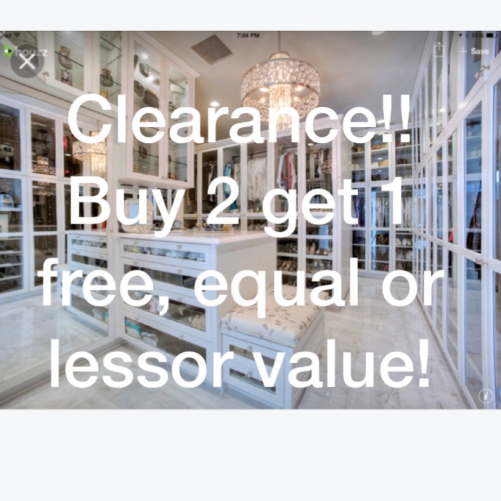 Clearance sale, buy two get one free