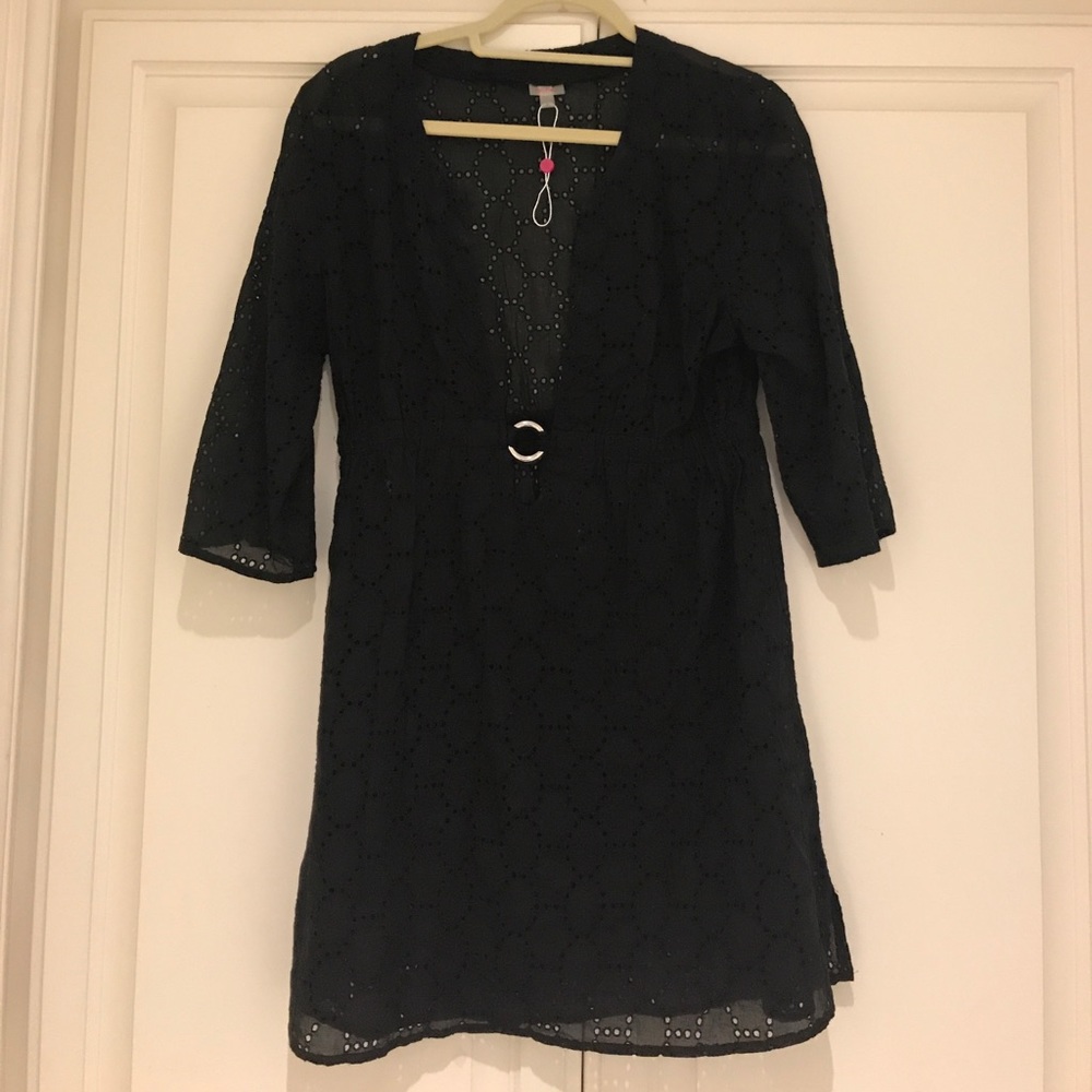 Eyelet swimsuit coverup