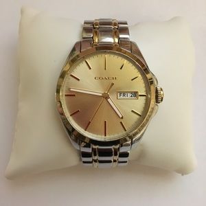 Men's Coach Silver and Gold Watch