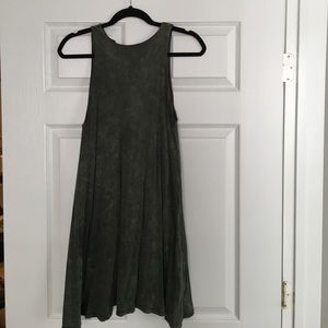 Olive distressed swing dress