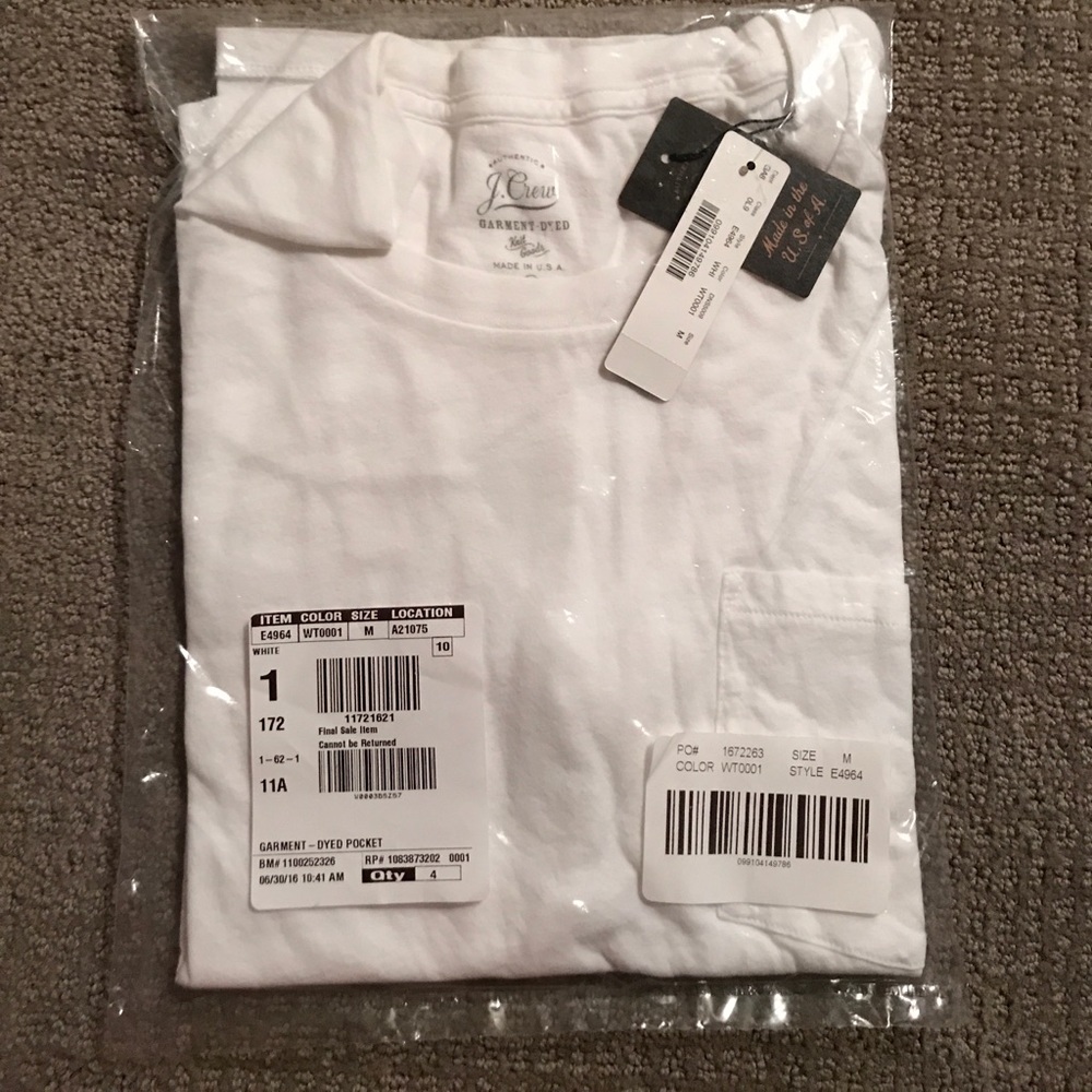 Jcrew garment dyed white tshirt