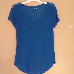 Super soft semi-see through blue shirt