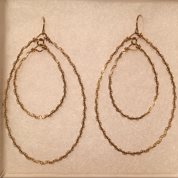 Tear Drop Gold Hoop Earrings