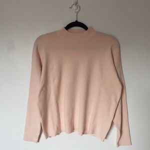 pink h&m mock neck sweater