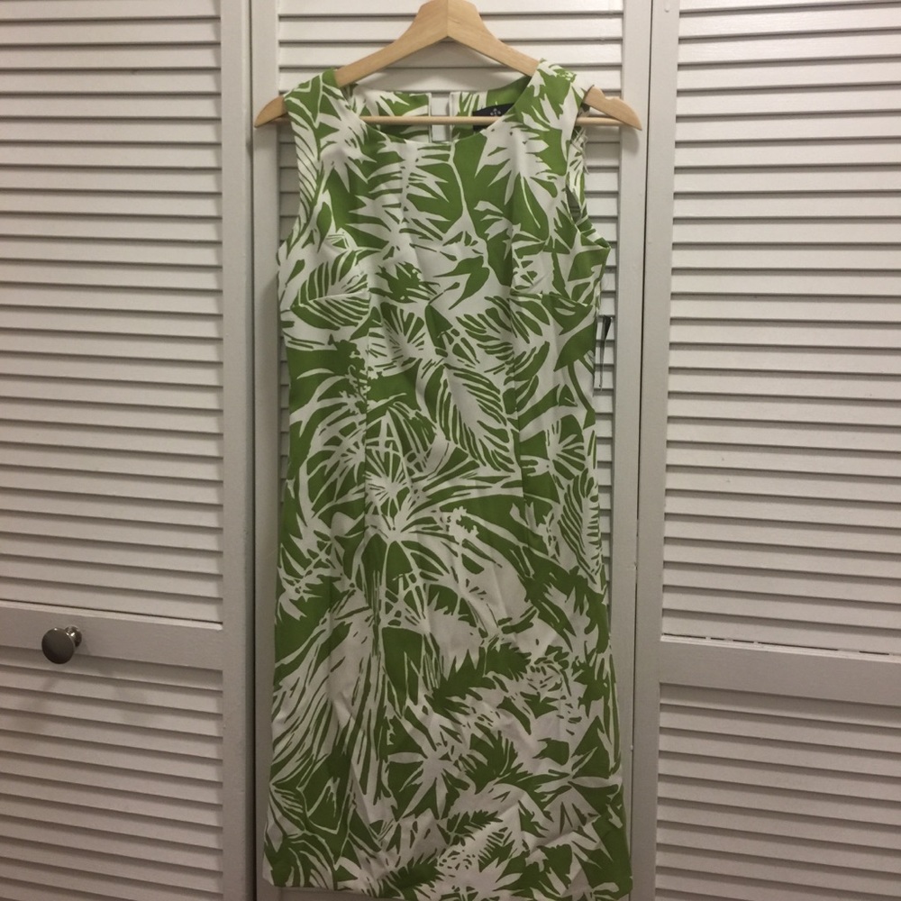 Ronni Nicole Dress ( avacado and white)