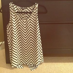 Chevron tank top with a fun back