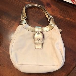 White Coach Leather Bag