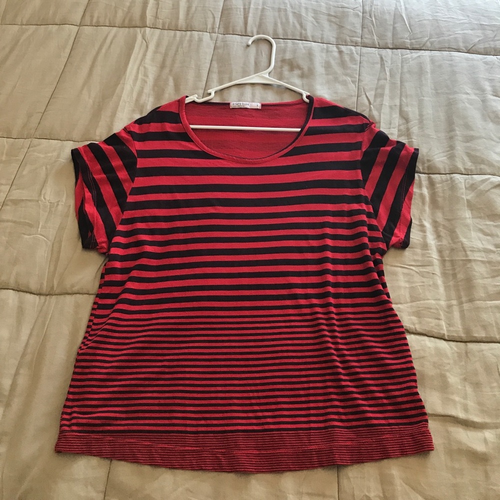 Striped loose fitting red top