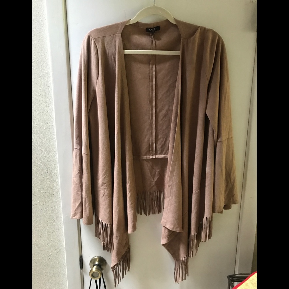 Ultra suede fringe jacket