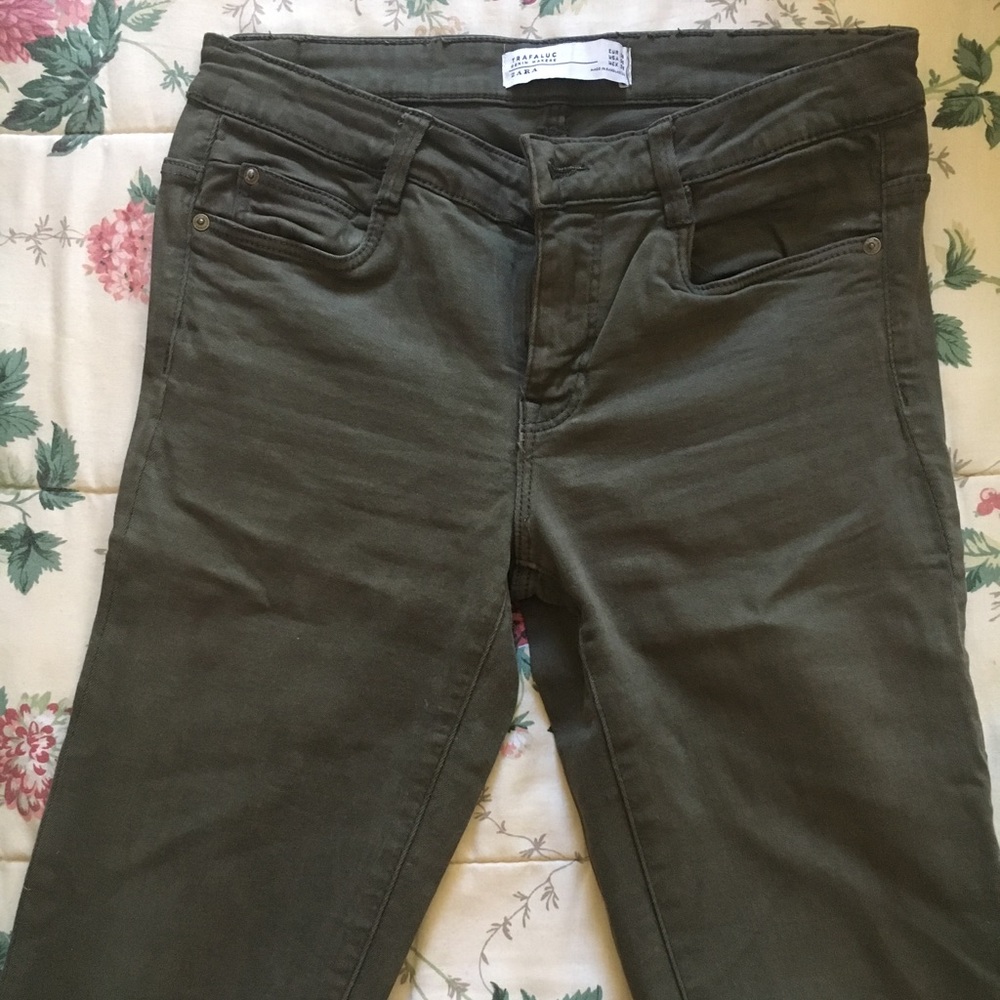 army green skinny jeans