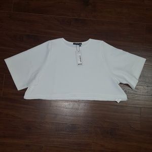 BooHoo White Crop Top