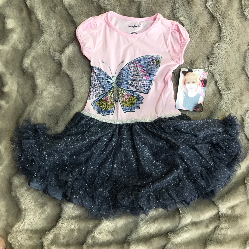New w/tags's younger hearts size 6 butterfly dress