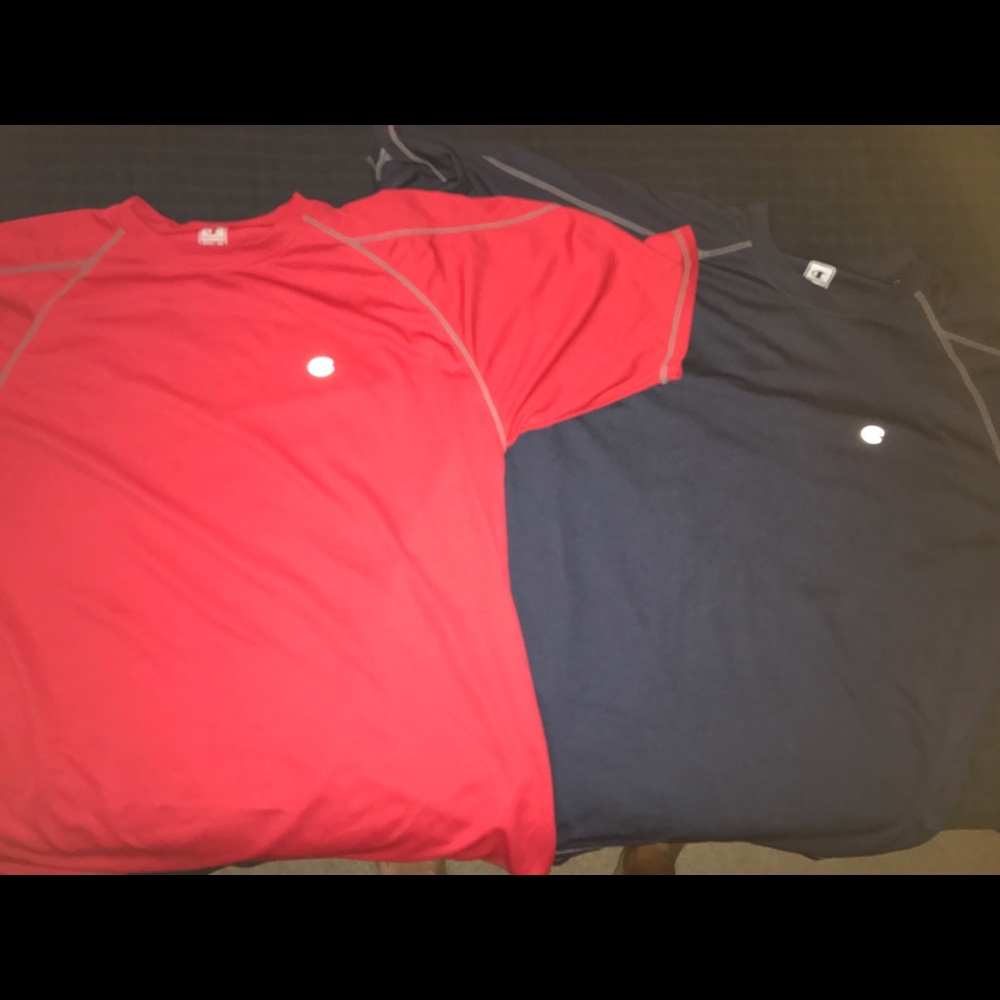 (2) Men's Large Champion athletic shirts.