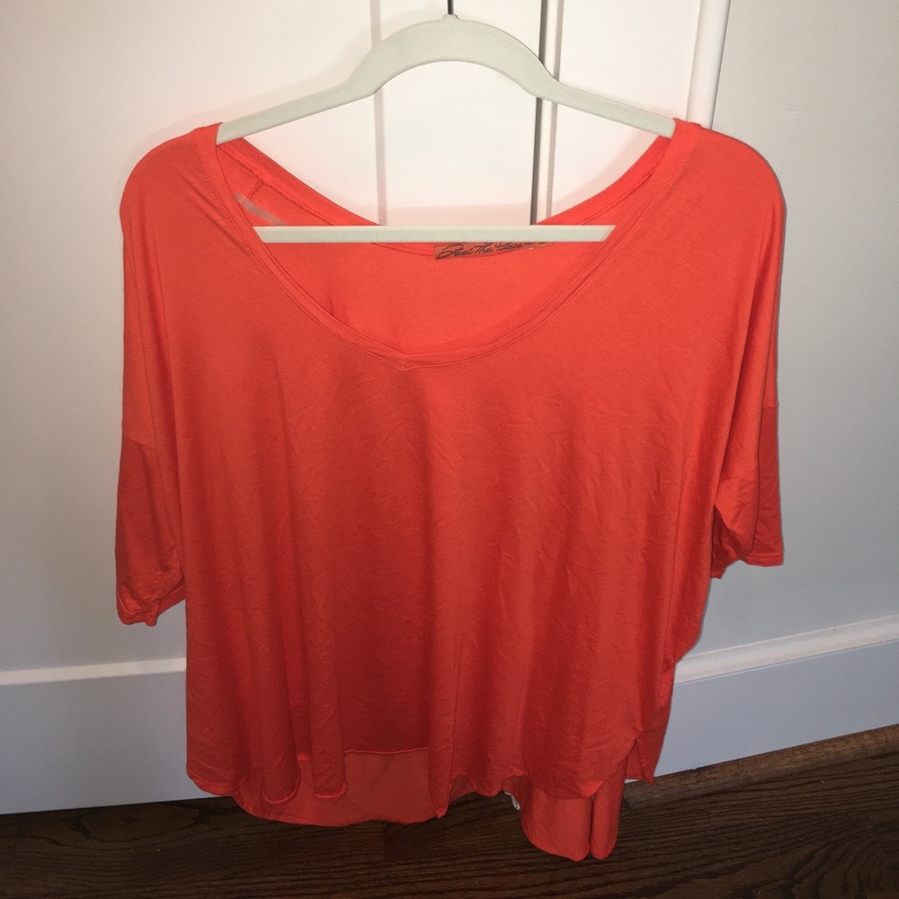 Orange quarter length vneck