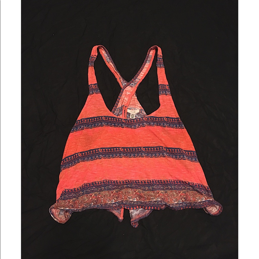 Orange flowy crop top • petite