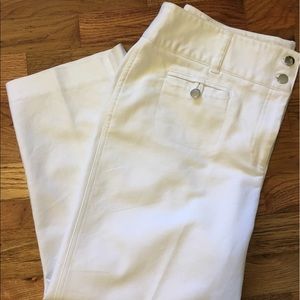 White crop dress pants