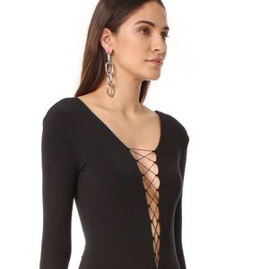 T by Alexander Wang Lace Up BLACK BODYSUIT