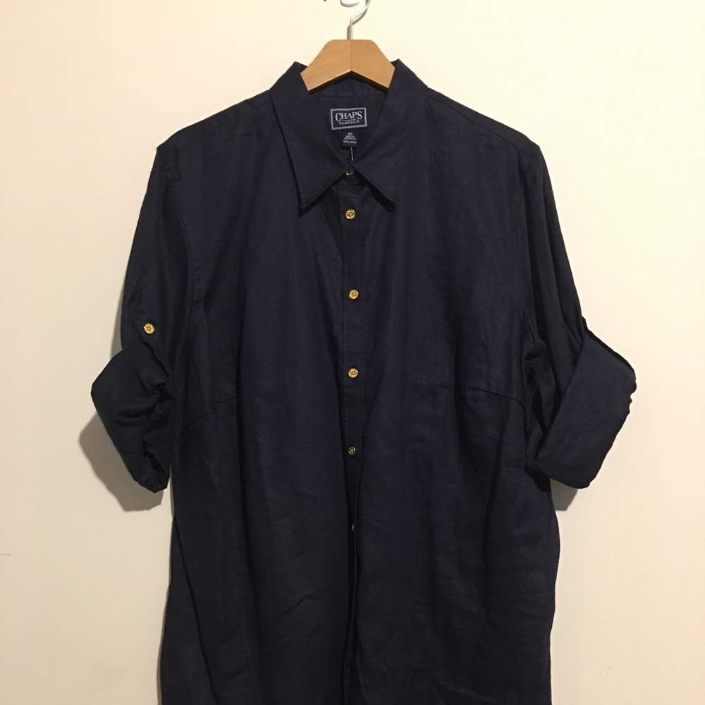 New Chaps halve sleeve linen top