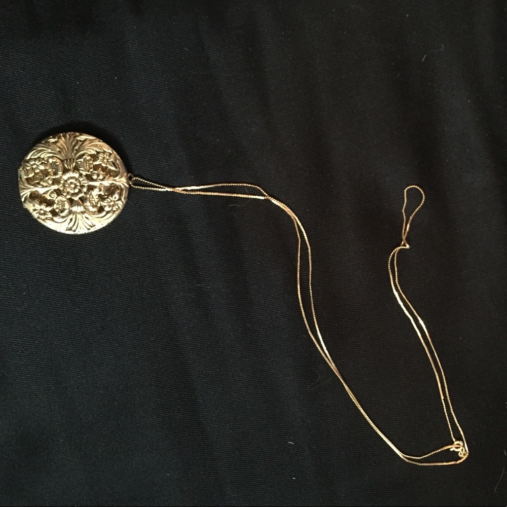 Gold locket necklace