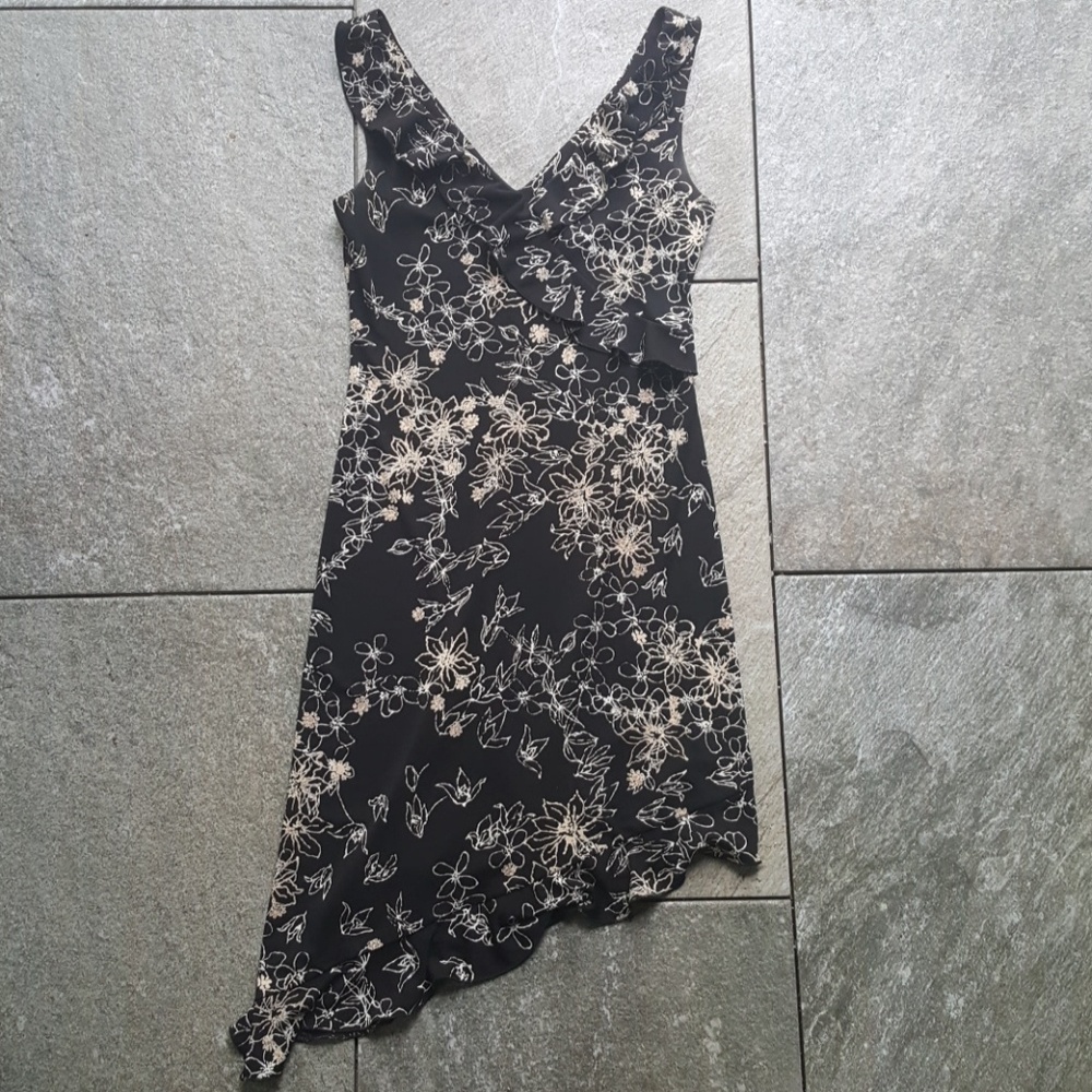 Black and Tan Floral Dress