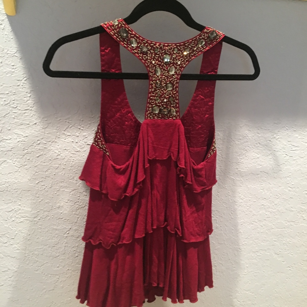 Beaded & Jeweled Ruffle Top - Picture 4 of 5