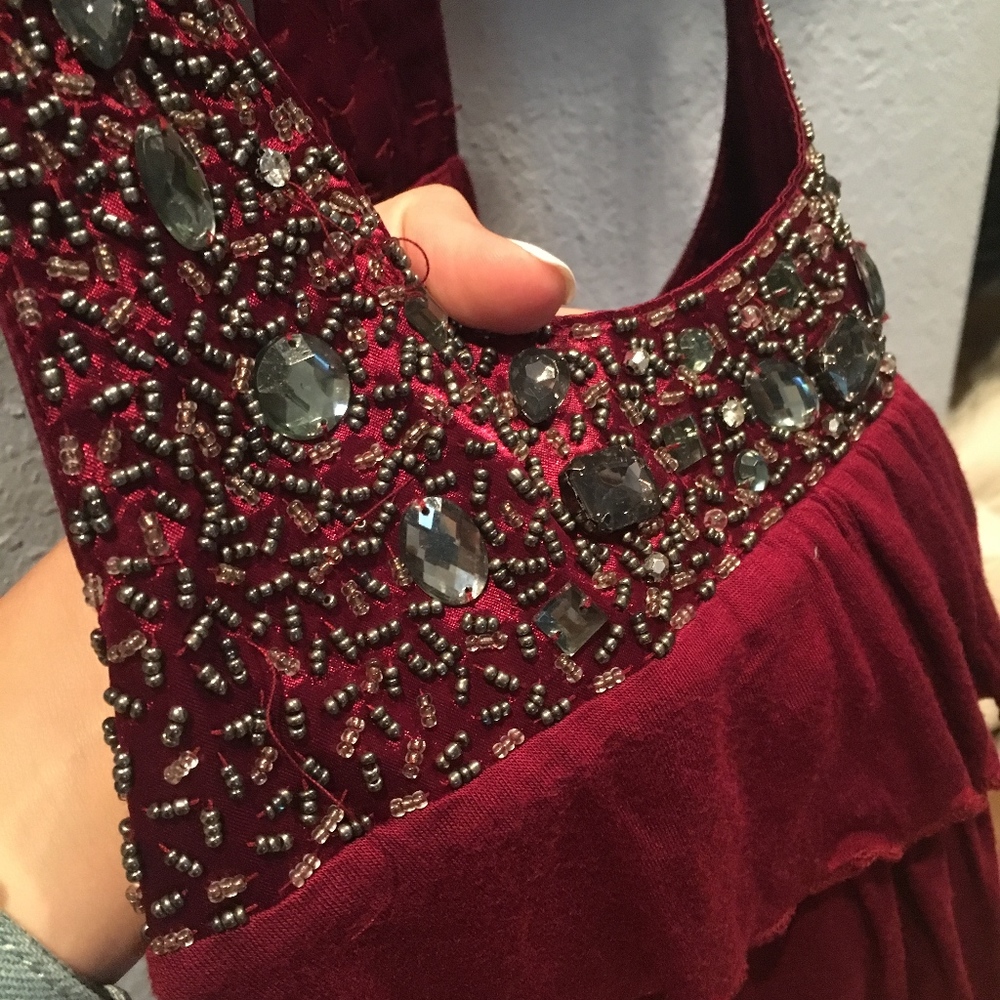 Beaded & Jeweled Ruffle Top - Picture 3 of 5