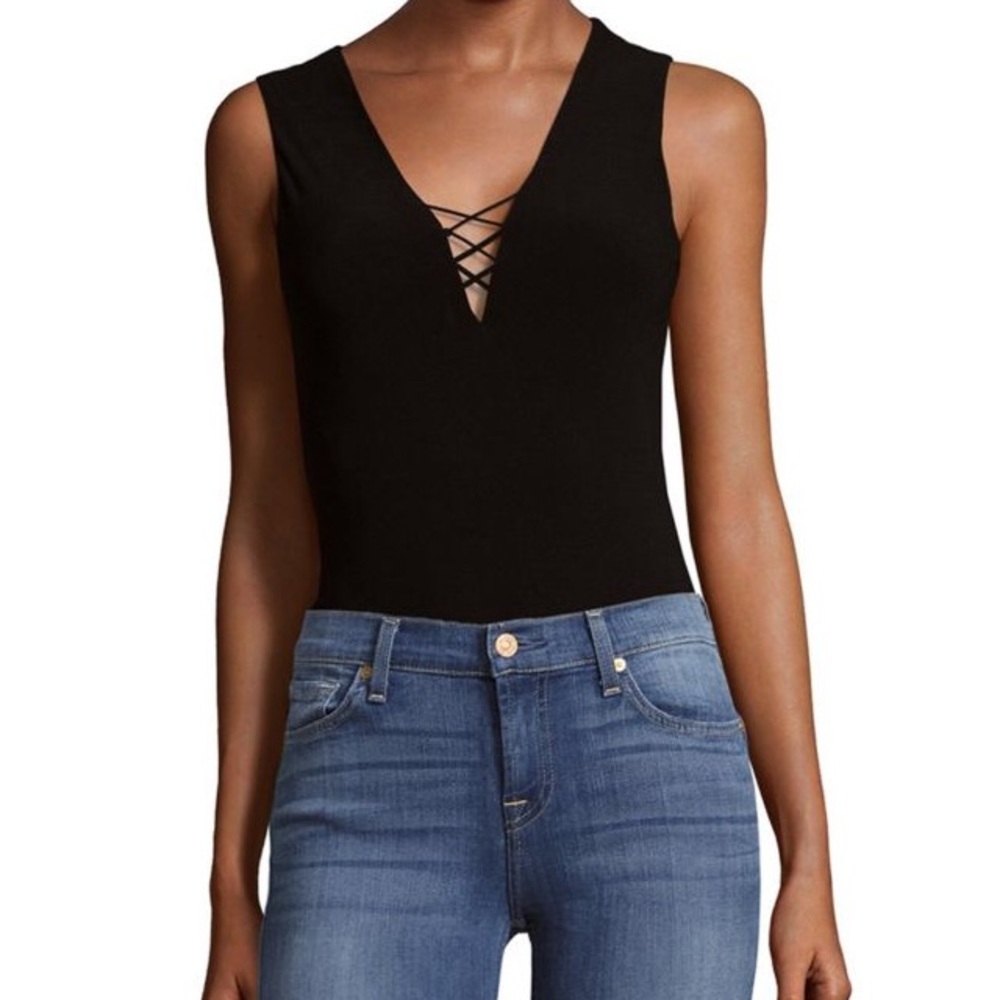 Alice & Olivia Renn CrissCross Bodysuit