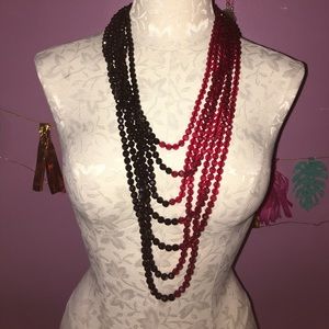 Red|Black Beaded Necklace