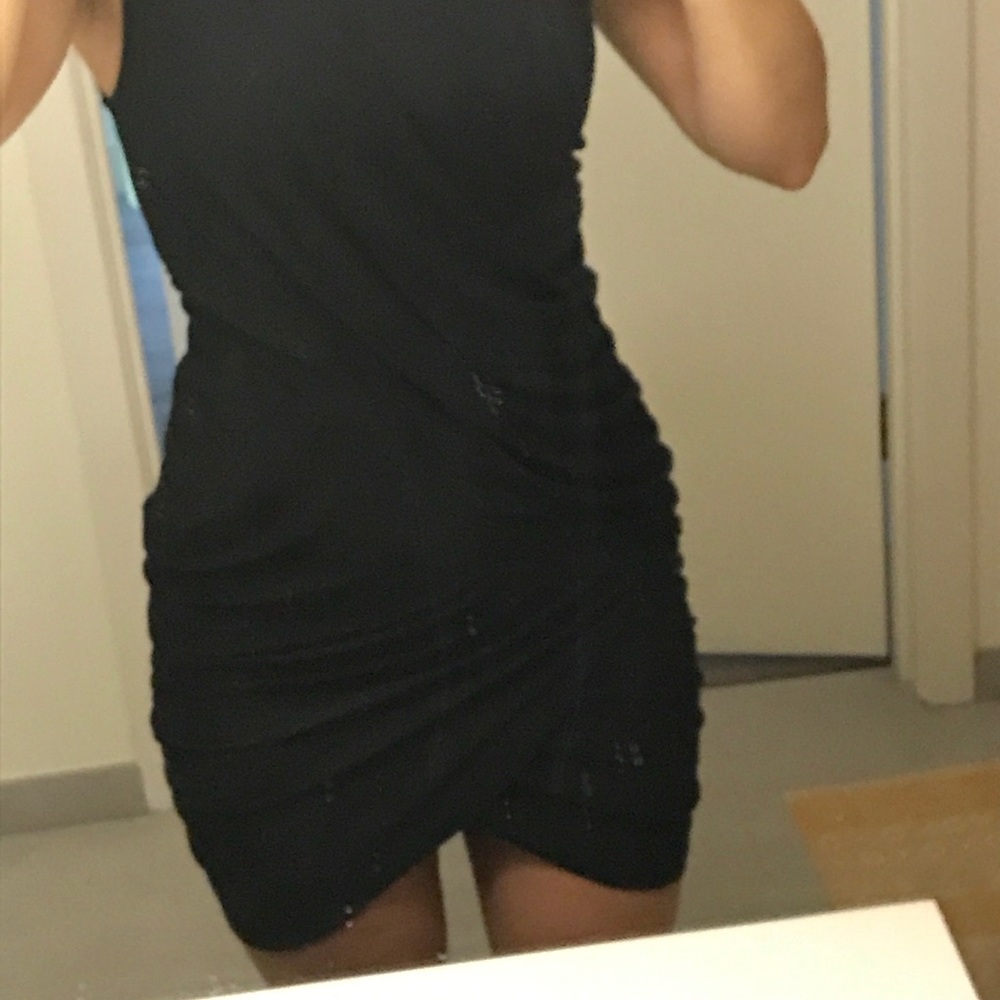 EVEREVE + Michael Stars Black Ruched Mini Dress