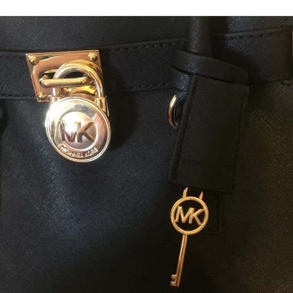 NWOT Medium Black MK Saffiano satchel - Picture 3 of 8