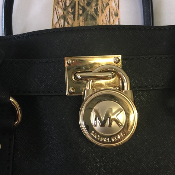 NWOT Medium Black MK Saffiano satchel - Picture 7 of 8