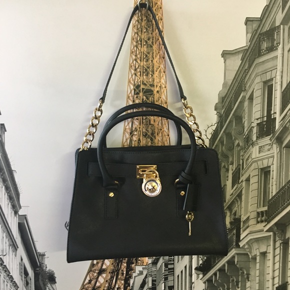 NWOT Medium Black MK Saffiano satchel - Picture 2 of 8