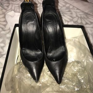 Black pointed toe Giuseppe pumps