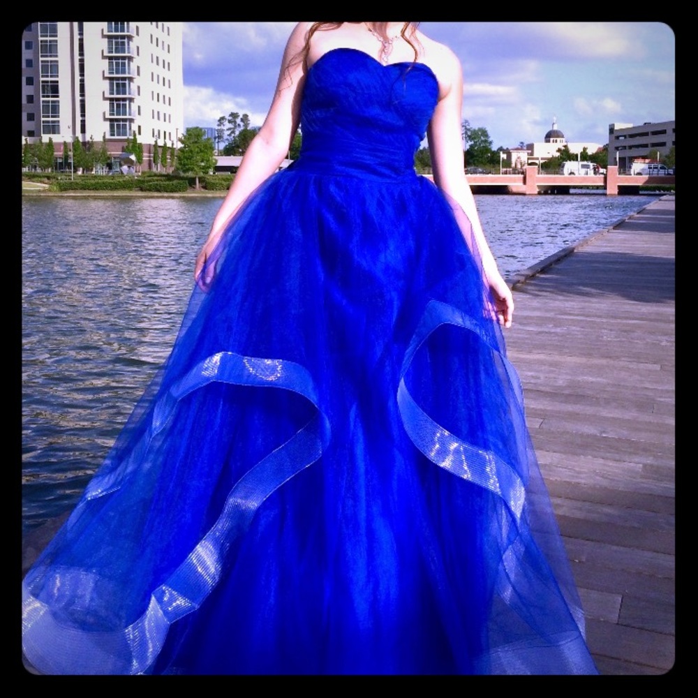 FINAL SALE Royal Blue Layered Tulle Prom Dress 6