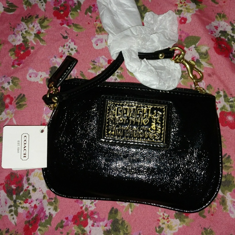 Bnwt Coach poppy line wristlet