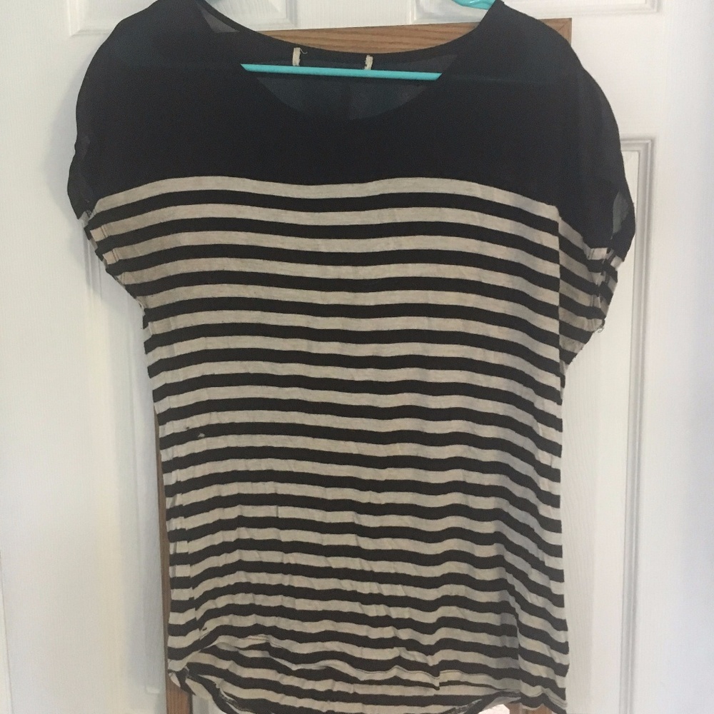 Black and White Striped Top