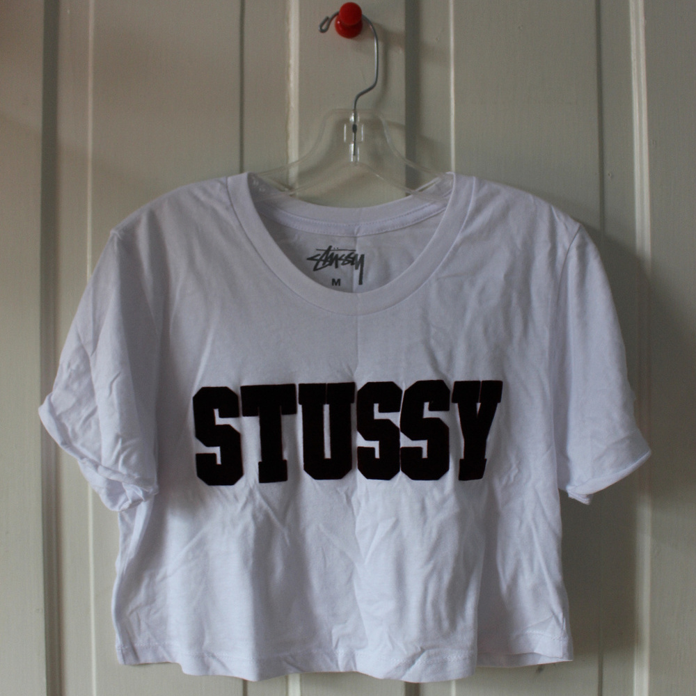 NWOT Velvet Stussy Crop Top Sz M