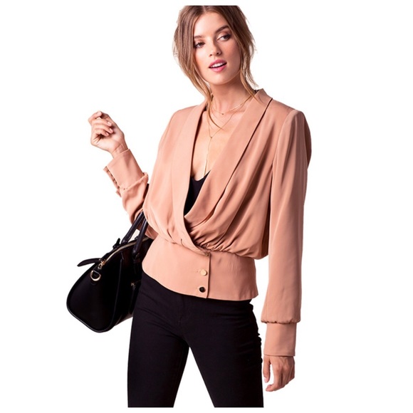 Tops - ‼️LAST ONE Silky Coral Peach Draping Button Top