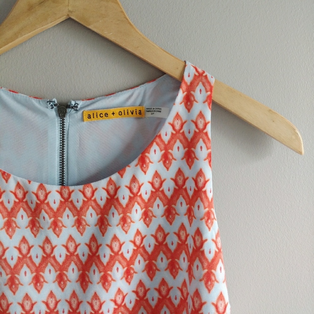 alice + olivia Blue and Orange Shift Dress
