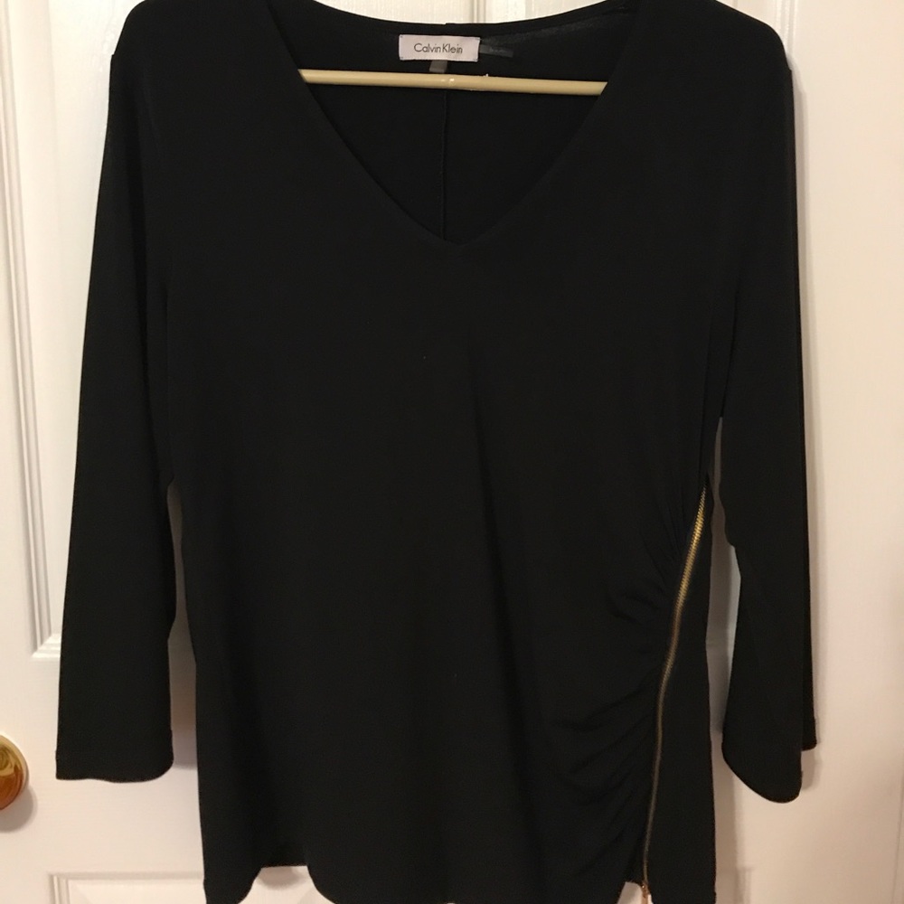 Black Calvin Klein Top with zipper detail