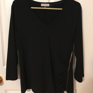 Black Calvin Klein Top with zipper detail