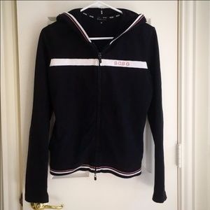 Stylish BCBG Black Hoodie with Full Zip!