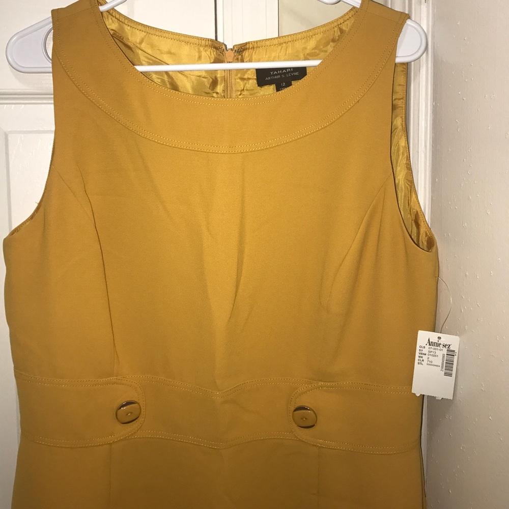 Tahari Khaki/Tan Dress