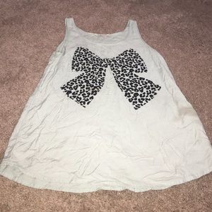 Mint patterned bow tank top