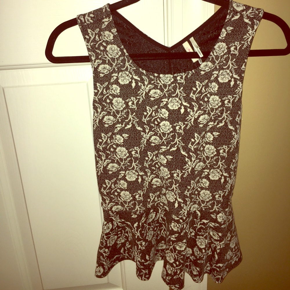Floral peplum tank top