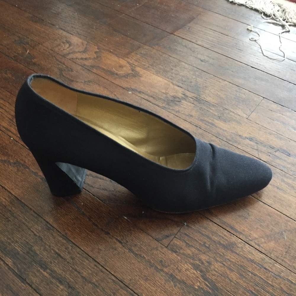 Vintage YSL black textile pumps