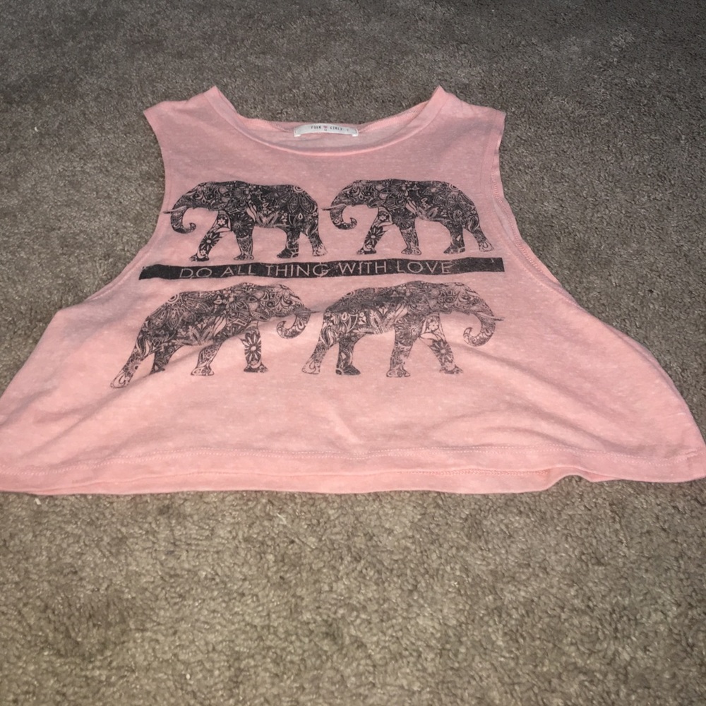 Peach cropped elephant tank
